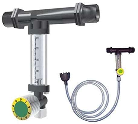 Inyector de fertilizante con llave dosificadora de precisión 25Ø 5mm. Caudal máximo 1630 l/h. Caudal máximo fertilizante 110l a 3 bar. Rosca macho 3/4. Inyector de Fertilizante Profesional