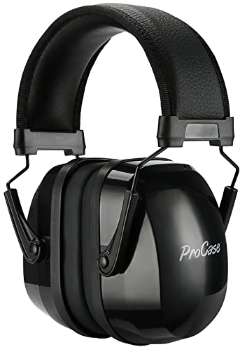 ProCase Gehörschutz Kinder Lärmschutz Schallschutz Kopfhörer Noise Cancelling Ohrenschützer NRR 25dB Verstellbar für 3-12 Babys Kinder Jugend Faltbar Kapselgehörschutz Kleinkind -Schwarz