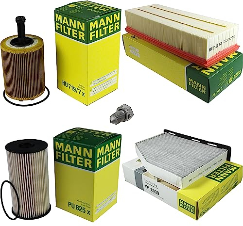 EISENFELS Filter Set Inspektionspaket erstellt mit MANN-FILTER Ölfilter HU 719/7 x, Luftfilter C 35 154, Kraftstofffilter PU 825 x, Innenraumfilter FP 2939, Verschlussschraube