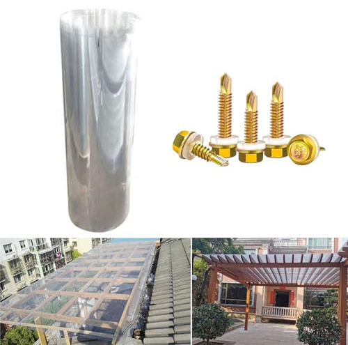 Polycarbonat-Dachplatte,Klare Gewächshausplatten,Regensichere Isolierung Stegplatten Stoßsicher UV-beständig,Dachverkleidungs-Ersatzplatten für Außenbereich,Balkon überdachung (0,8m x 7m)