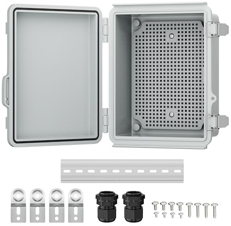Joinfworld Outdoor Electrical Box Waterproof Junction Box Plastic Outdoor Weatherproof Electrical Enclosure Box Outside 8.7x6.7x4.3