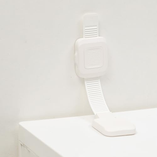 YEYA Upgraded No Drill Furniture Anchors for Baby Proofing, Anti-Tip Adjustable Straps, Strong Adhesive Backing 2 Pack