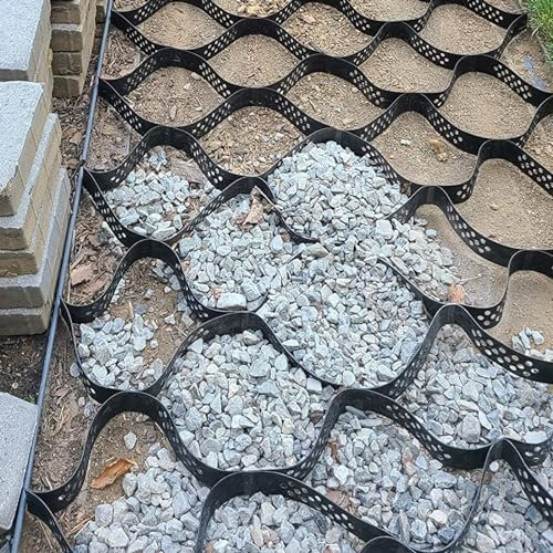 Kiesgitter Kiesmatten Bodenwabe Bodensand-Erbsen-Kies-Stabilisierungsgitter, 5 10 Cm Tiefe Durchlässige Wabengitter Für Schräge Einfahrt / Fußweg Stützmauer Geo-Raster ( Color : 4in high , Size : 6.5x