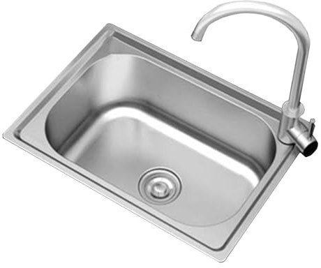 Lavandino Cucina Moderno, Lavello in Acciaio Inox Rettangolare,Lavello Giardino,con Rubinetto,stazione lavamani portatile,per Cucina, Ristorante, Bar, Caffè, Garage (42×37cm)