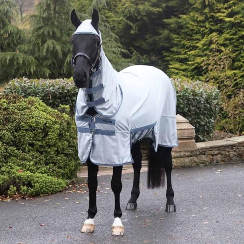 Masta Combo Fly Rug with Belly Wrap - Heavyweight Mesh, Anti-Rub Lining, Full Coverage Ear Holes - Ultimate Insect Barrier for Summer Protection - Grey - 5FT9
