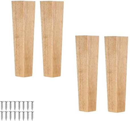 X1NGFU 4 Stück Holz Möbelfüße Tischbeine,Massivholz Quadrat Ersatz Möbelbeine,Schrankfüße Tischfuß,Gerade Vertikale TV-Schrank Füße,für Sofa Bett Schrank Couch Ottomane,Mit Schrauben (30cm)