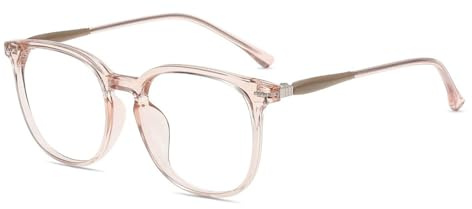Firmoo Blaulichtfilter Brille Damen Blaulicht Computerbrille für Bildschirme ohne Sehstärke TR 90 Klar Rosa
