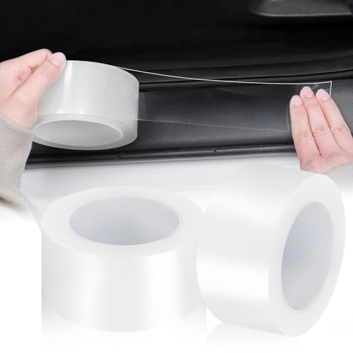 EINESIN Auto Einstiegsleisten Schutz 5cm*10m, Carbon Aufkleber, Selbstklebend PVC Lackschutzfolie Transparent
