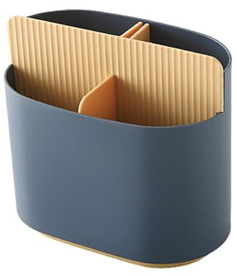 Kitchen Utensils Holder,Removable Spoon Holder,Multifunctional Utensil Holders & Organisers,Fork and Chopsticks Double Layer Cutlery Holder for Table (Blue)