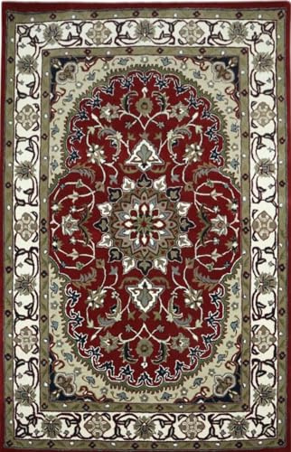 Bidjar Teppich Rot Beige 100% Wolle 200X300 cm Handarbeit Orientteppich T957