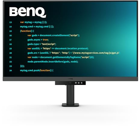 BenQ RD320UA 32” 4K 3840x2160 Programming Monitor with 2000:1 Contrast Ratio, Nano Matte Panel, MoonHalo, 90W USB-C, Coding Modes, Night Hours Protection, Ergonomic Stand, and Eye-Care Technology