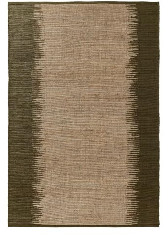 benuta Pure Juteteppich Tulsi - Grün 80x150 cm - Sisal/Jute - Rechteckig & im Style: Vintage, Ethno-Style, Retro - Pflegeleicht für Wohnzimmer Schlafzimmer