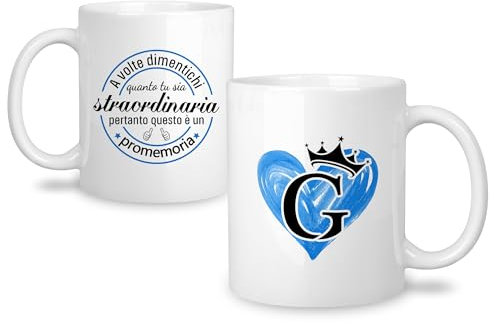 Yufansd Tazza da Caffè Iniziale G Alfabeto Tazza in Ceramica con Lettere G per Donne Uomini Ragazzi Ragazze Regalo Ispirazionale Decorazione per la Casa Ufficio Tazza da Tè Grande Mug 11oz (G)