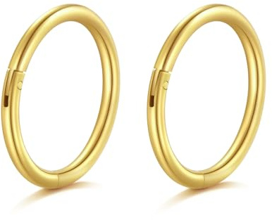 AceFun Nasenpiercing 20G Scharnier Klickersegment kleiner gold Nasenpiercing ring 7mm Lip Septum Ringe 2 Stück Tragus Knorpel Schläfer Ohrringe 7mm dünner Nasenpiercing gold für Frauen Männer