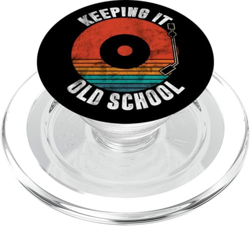 Keeping It Old School Tourne-disque vinyle vintage rétro DJ PopSockets PopGrip pour MagSafe