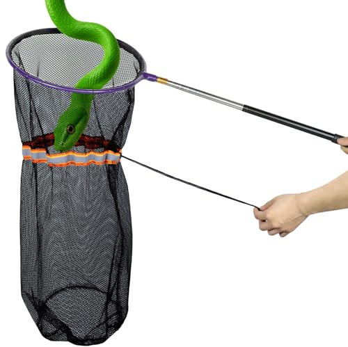 IC ICLOVER Snake Catcher Net, Snake Grabber Handling Tool, Snake Catching Net with Telescopic Pole, Adjustable Snake Capture Stick, Rattle Snake Catching and Transport Picker, Extended from 16 to 59