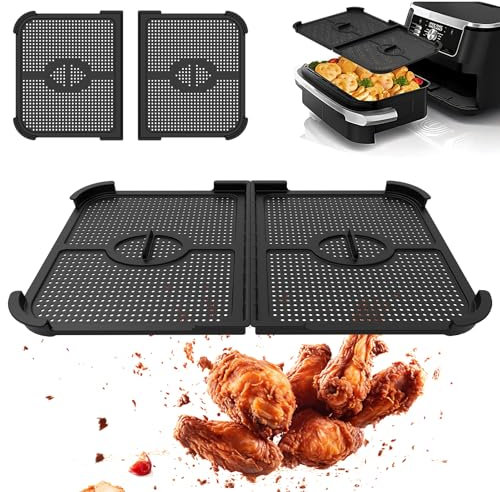Grille Anti Projection pour Air Fryer Ninja AF500EU 10.4L, 2 pièces Silicone Protections Anti Eclaboussure Accessoires pour Ninja Foodi, Prévient Eclaboussures Graisse (B)