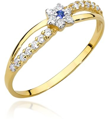 MARKO Goldener Damenring 333 Gold (8 Karat) mit Zirkonia – Eleganter Blüten-Ring im Blumen-Design – Zarter Goldring als Geschenk für Frauen & Mädchen