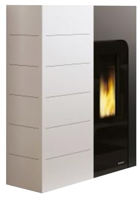 Stufa a Pellet Ecofire Ginger 9 Aria Palazzetti Art. 805801290, 9 kW, Salvaspazio Canalizzabile, Rivestimento in Acciaio, Tecnologia Zero Speed Fan, Classe Energetica A+