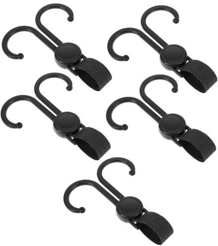 Veemoon 5pcs Portable Stroller Hooks Hanging Buckles for Shopping Cart Diaper Bags Multi-Functional Clip Hooks for Organization and Convenience for Strollers Scooters
