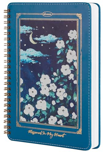 MGGAO Carnet à Spirales pour Femmes, Carnets à Couverture Rigide en Cuir A5 Résistants, 140 Pages Lignées, Carnets Mignons pour des Fournitures Parfaites à l'École, 15,5 x 21 cm