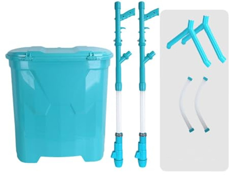 SZLIFE Spandiconcime granulare per Trasporto Posteriore, Strumento Manuale per la fertilizzazione, spandiconcime con Secchio per Zaino Leggero da 25 Litri, Style C