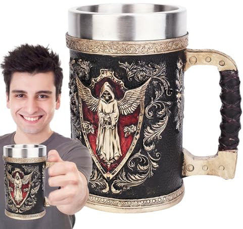 Générique Chopes À Bière Avec Poignées - Gobelet À Boire - Récipient Réutilisable Pour Boissons 50cl Portable Décoratif Pour Restaurant Maison Quotidien Amis Anniversaire Halloween Voyage Fête