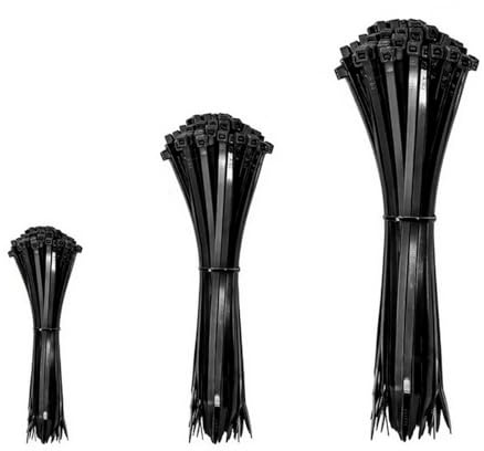 YDYxieji Black Nylon Cable Ties, Pack of 250, 3 Assorted Sizes | Contains 250 black nylon cable ties in three sizes to meet various bundling demands