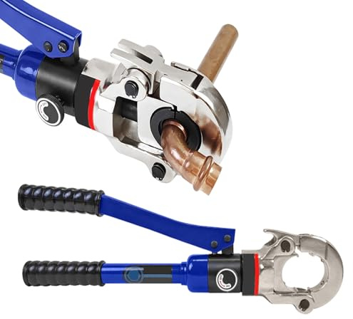 Pinza crimpatrice professionale per tubi in rame e acciaio inox con testa rotante a 360° - Include set TH Contour