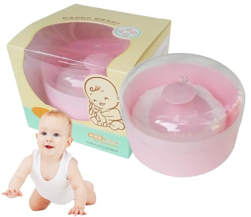 Baby Powder Container with Puff - Dusting Powder Case - Applicator Holder for New Parents Daycare Providers Nursing Mothers Nursery Bath Time Travel Home