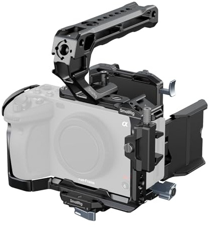 SMALLRIG Cage Kit for Sony FX3 / FX30 with Cage, V-mount Battery Mount Plate, LCD screen protector, Top Handle, Cable Clamp for HDMI, NATO Rail - 5823 | with LCD Screen Protector, Top Handle, Cable Clamp for HDMI, NATO Rail - 5823