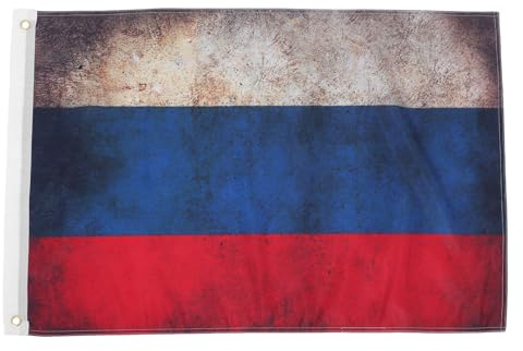 BCOATH Drapeau Russe Rétro Polyester 60x90 Cm pour Décoration Extérieure Jardin Fête Nationale Couleur Vintage Résistant Décoloration Polyvalent
