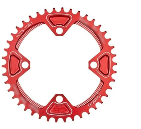 GZXXB Fahrradkettenblatt 26T 104BCD Runde Schmale Breite Kettenblatt MTB Mountainbike Fahrrad 40T 42T Kurbelgarnitur Einzelnen Zahn Platte Teile 104 BCD(Red 42T)