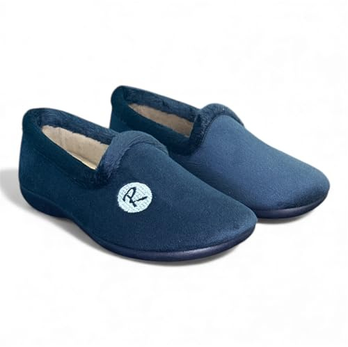 Genérico Zapatillas Casa Mujer Comodas Cerradas Mujer Invierno Antideslizante (Marino, Una talla, Sistema tallas calzado EU, Adulto, Mujer, Números, mediano, 38)