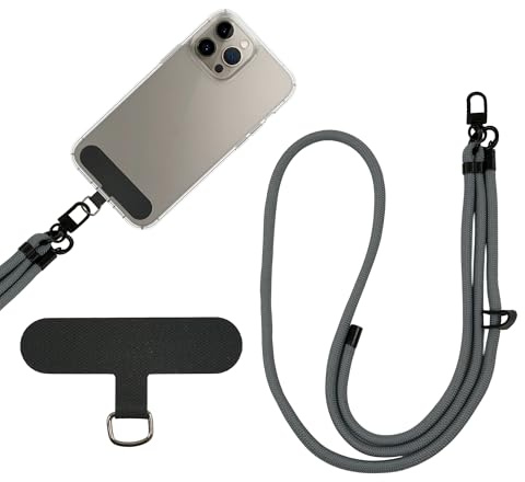 SINAKICO Cordon pour téléphone portable + patch universel | Sangle avec téléphone Strap | Corde anti-perte pour accrocher | Pendentif mobile et clés