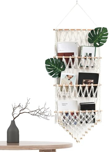 Red Hängematte zur Aufbewahrung von Plüschtieren, gewebtes Boho Hängeregal | Ecknetz für Plüschtiere mit Quasten | für Zuhause, Schlafzimmer, Wohnung, Studentenwohnheim, Kindergarten, Eingang, Party