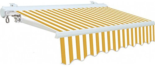 Tenda da Sole per Balcone Bianco-Giallo - 3X2,5MT- con Bracci - Cassonata