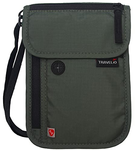 Reisepasshülle für Herren und Damen, RFID-blockierend, versteckt, Reise-Hals-Geldbörse, Stash Pouch