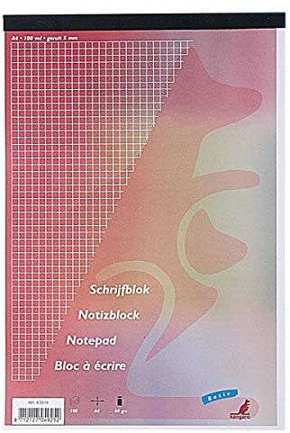 Notizblock Kangaro A4 kariert 5mm 60grs 100 Blatt