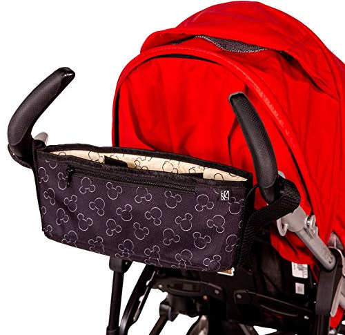 Disney Baby by J.L. Childress Cargo 'N Drinks Parent Tray - Baby Stroller Cup Holder, Essential Travel Accessories, Stroller Caddy Organizer, Fits UPPAbaby, Doona, Nuna, & More - Mickey Mouse