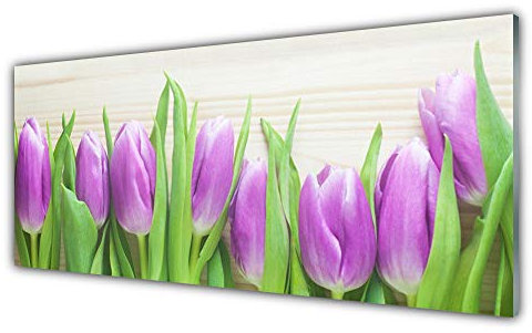 Tulup Acrylic Glass Print 125x50cm Wall Art - Wall Picture Plastic Acrylic Glass - Tulips Floral