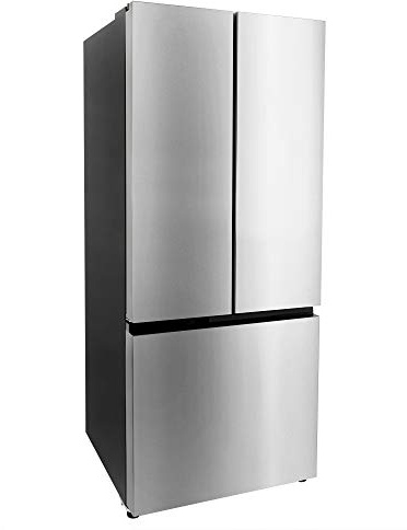 RecPro RV Refrigerator Stainless Steel | 16 Cubic Feet | 12-Volt | French Style Doors | Low Wattage