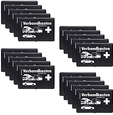SÖHNGEN BIGPACK 20 x KFZ-Verbandkasten, schwarz, Kunststoff, DIN 13164 aus Kunststoff, Art.-Nr. 3004002