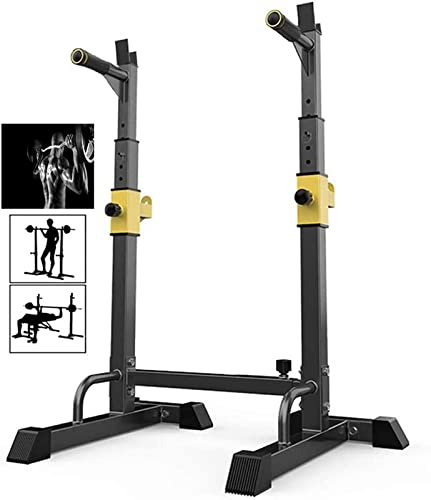 GJXJY Squat Rack bankdrücken Half Rack,Langhantelablage,Hantel-Ablage, Hantelständer für Krafttraining, Max bis 250 kg,Einstellbarer Langhantelstander,Professionelle Fitnessgeräte.Yellow.