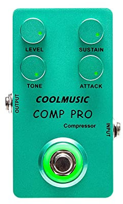 Coolmusic C-CS01 Compressor Pedal, Comp Guitar Pedal Compression Effect Electric Guitar and Bass True Bypass