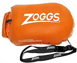 Zoggs Bouée de Natation Haute visibilité avec Chambre de Sac Sec, bouée de sécurité pour Nager en Eau Libre, triathlètes, plongée avec Tuba, entraînement de Natation sûr, Orange