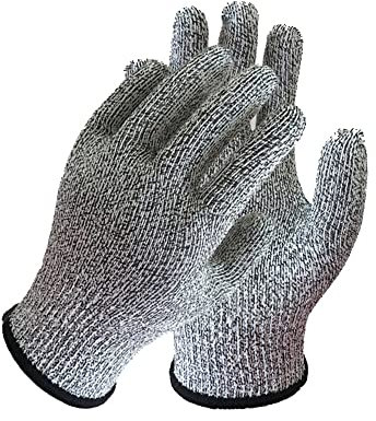 Axdwfd Gants De Qualité Alimentaire, Gants De Découpage De Cuisine, Grade 5 Anti-découpage, Gants Anti-coupants Spéciaux for Chantiers De Construction (Size : L)