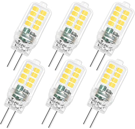 SCNNC Stiftsockelampe G4 LED 12V 3W, Nicht Dimmbar, 16 SMD 300LM Kaltweiß 6000K, Ersetzt 25W Halogenlampen, Leuchtmittel Stiftsockell LED G4 für Kronleuchter, Deckenleuchten, 6 Stück