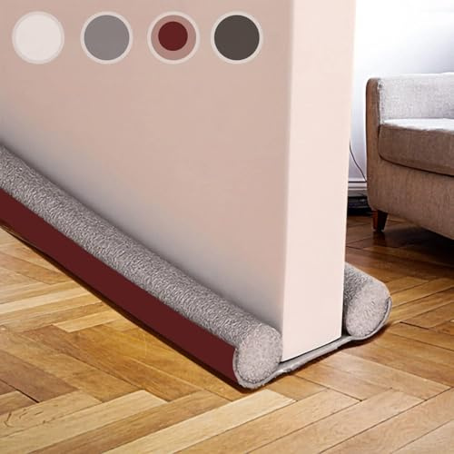 Boudin de Porte 94 cm, Joint Double pour Bloqueur de Bruit, Coupe-Vent et Bouchon de Ventilation (Brun)