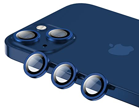 Phoneaura [Pack of 6 for Apple iPhone 13 and iPhone 13 Mini Camera Protection Glass Camera Glass Lens Protector Lens Glass Aluminium Lens with Protective Film